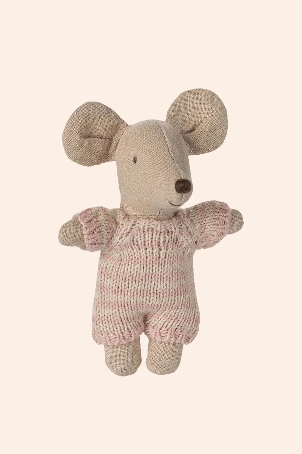 Maileg - Baby Mouse in Carry Cot - Rose - Image 3