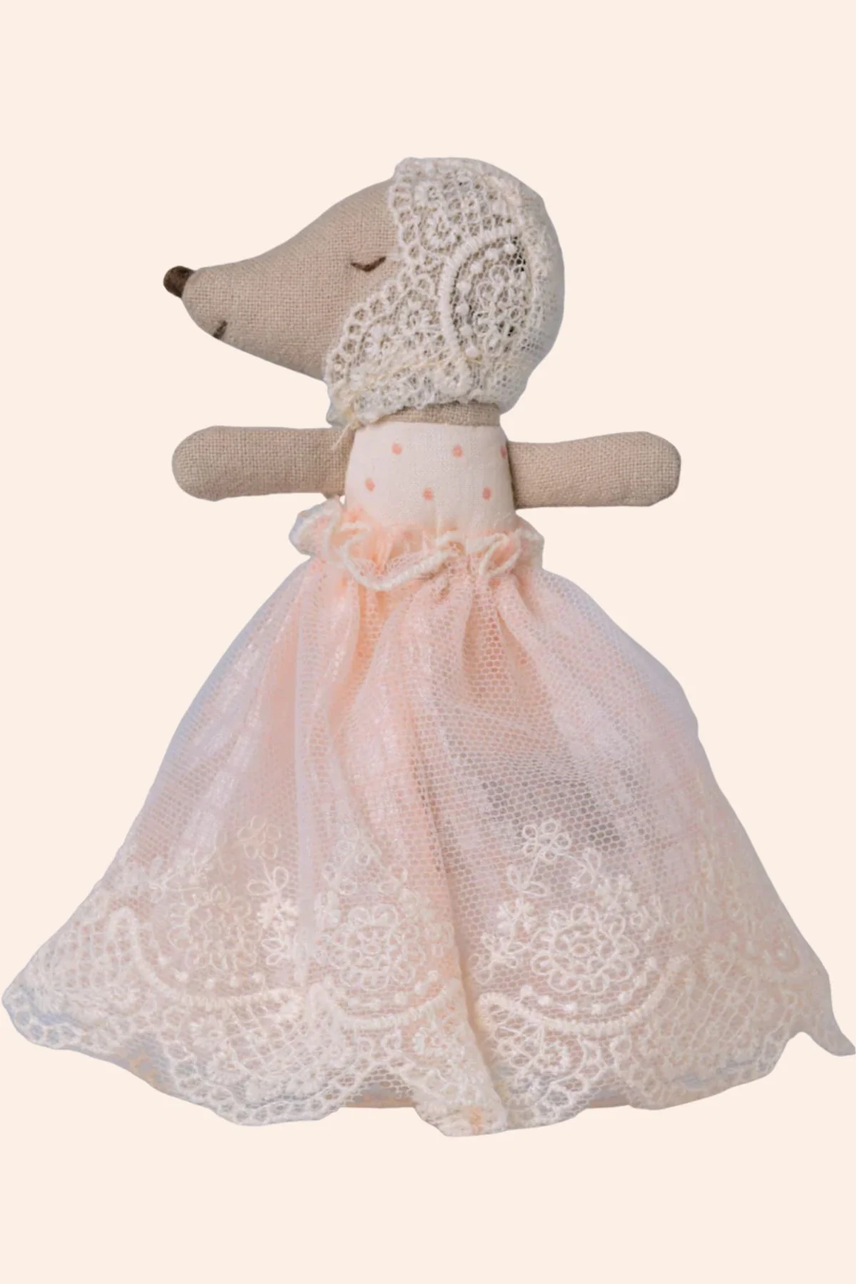 Maileg - Baby mouse in gown - Powder - Image 2