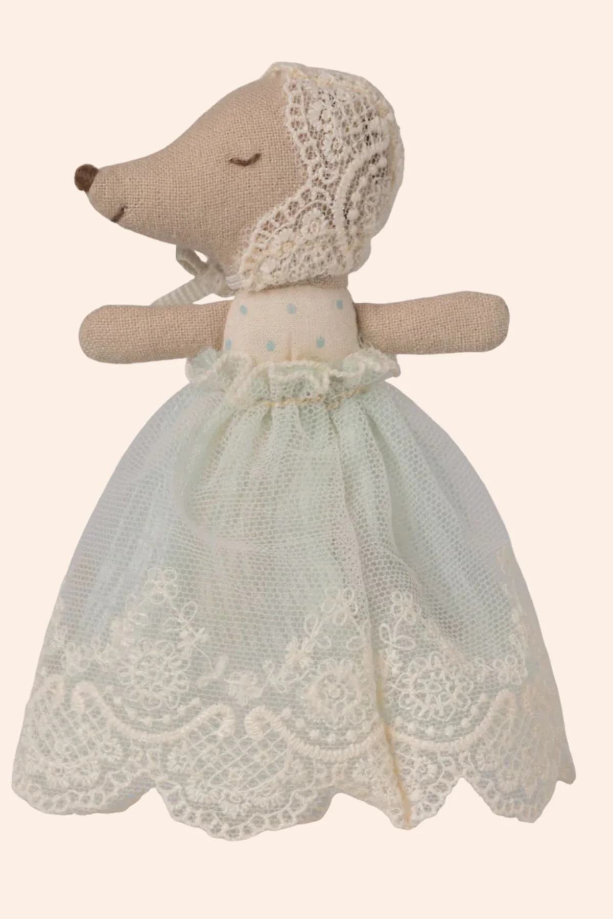 Maileg - Baby mouse in gown - Mint