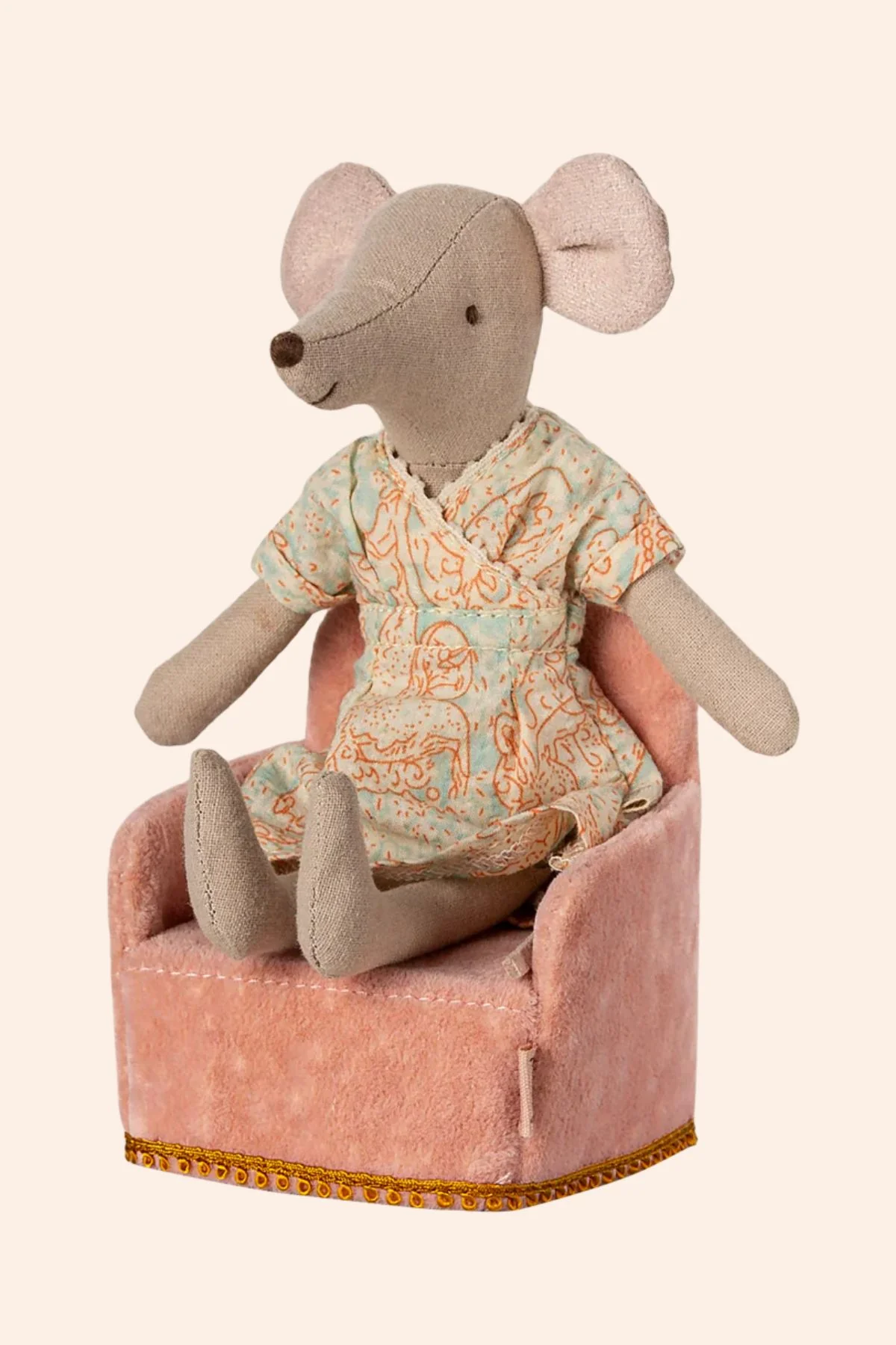 Maileg - Folding Chair, Mouse - Rose - Image 2