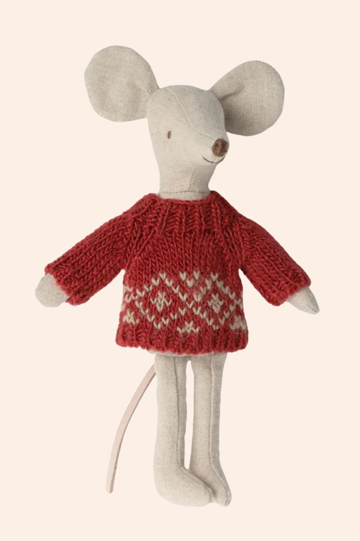 Maileg - Mum/Dad Clothes - Knitted Sweater - Red - Image 2