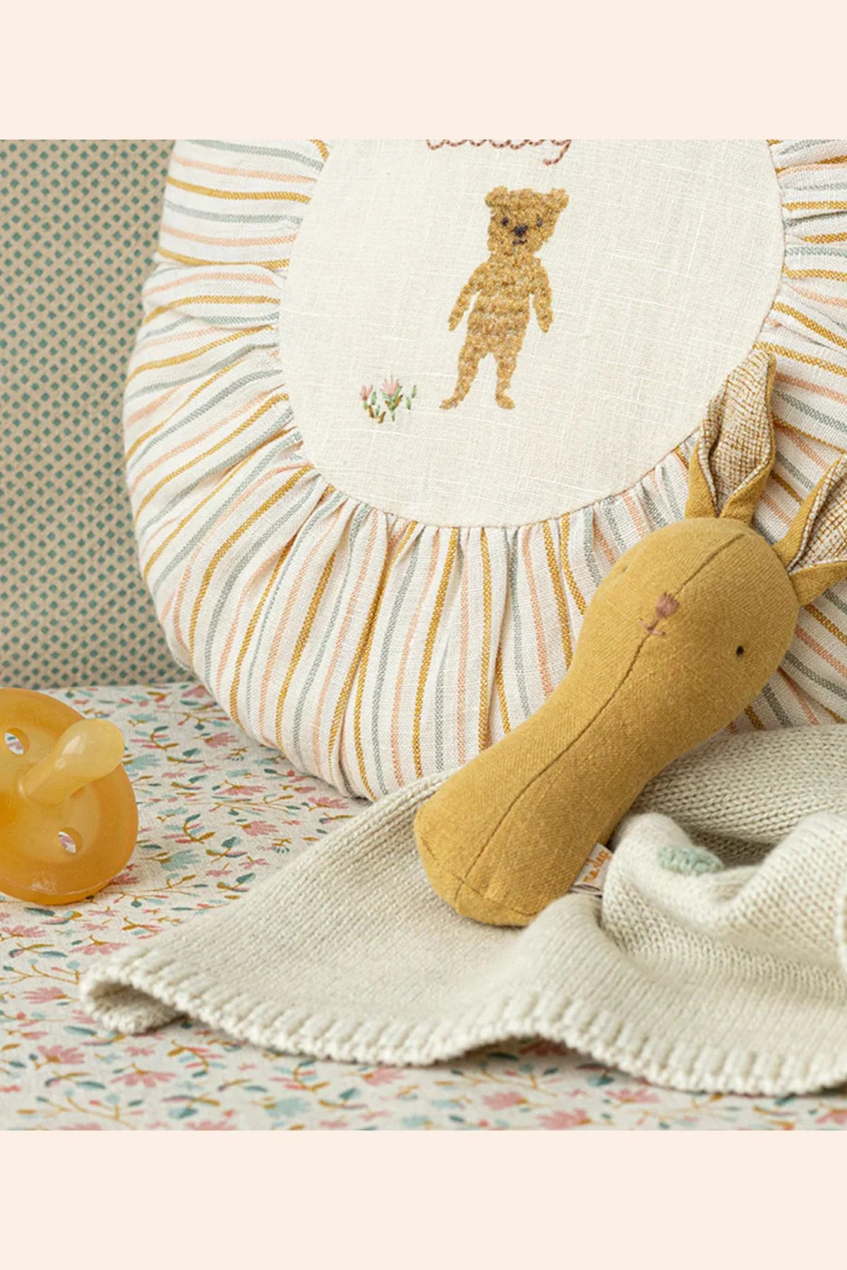 Maileg - Lullaby Friends - Bunny Rattle - Dusty Yellow - Image 2