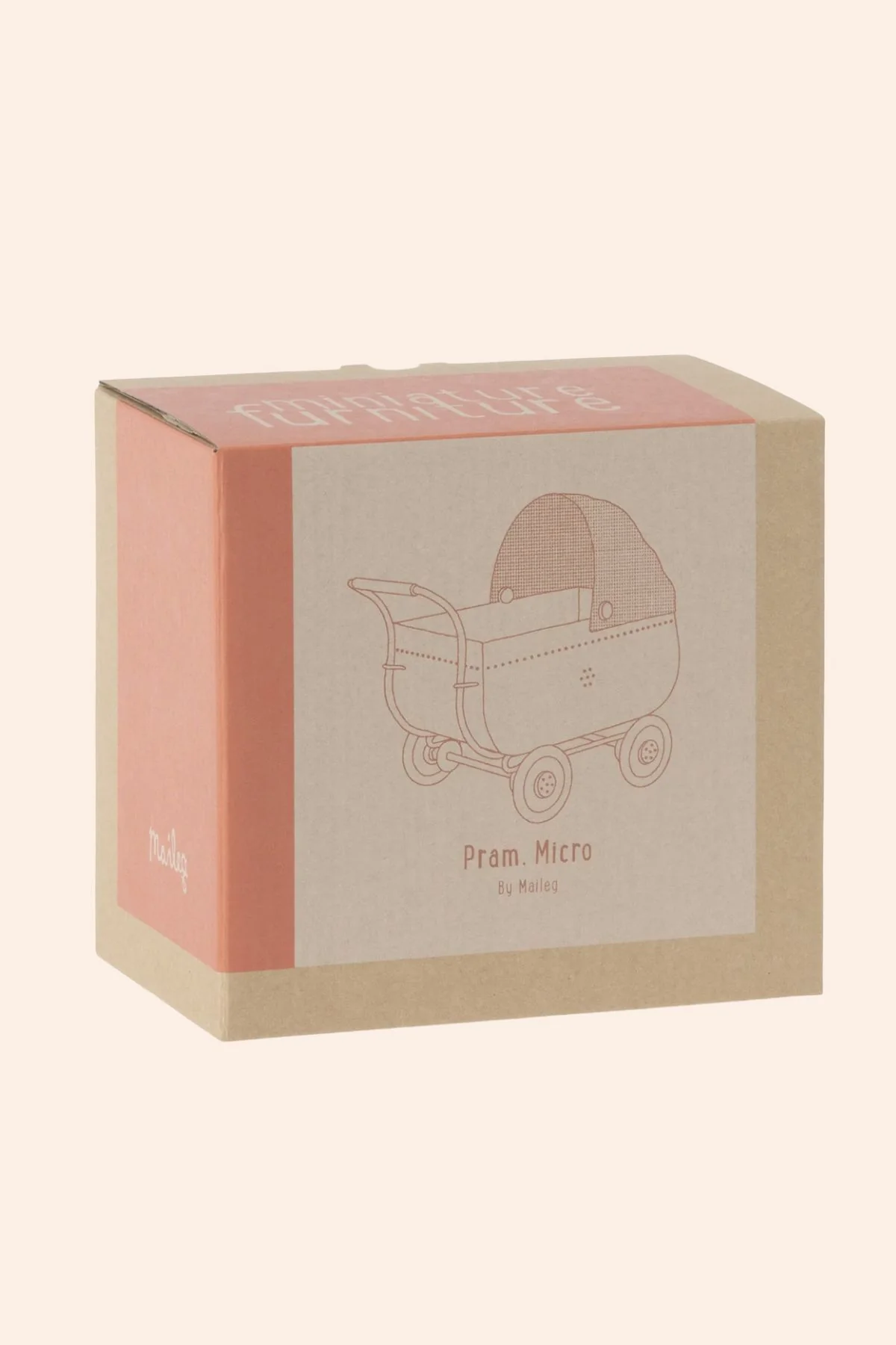 Maileg - Pram Micro - Coral - Image 3