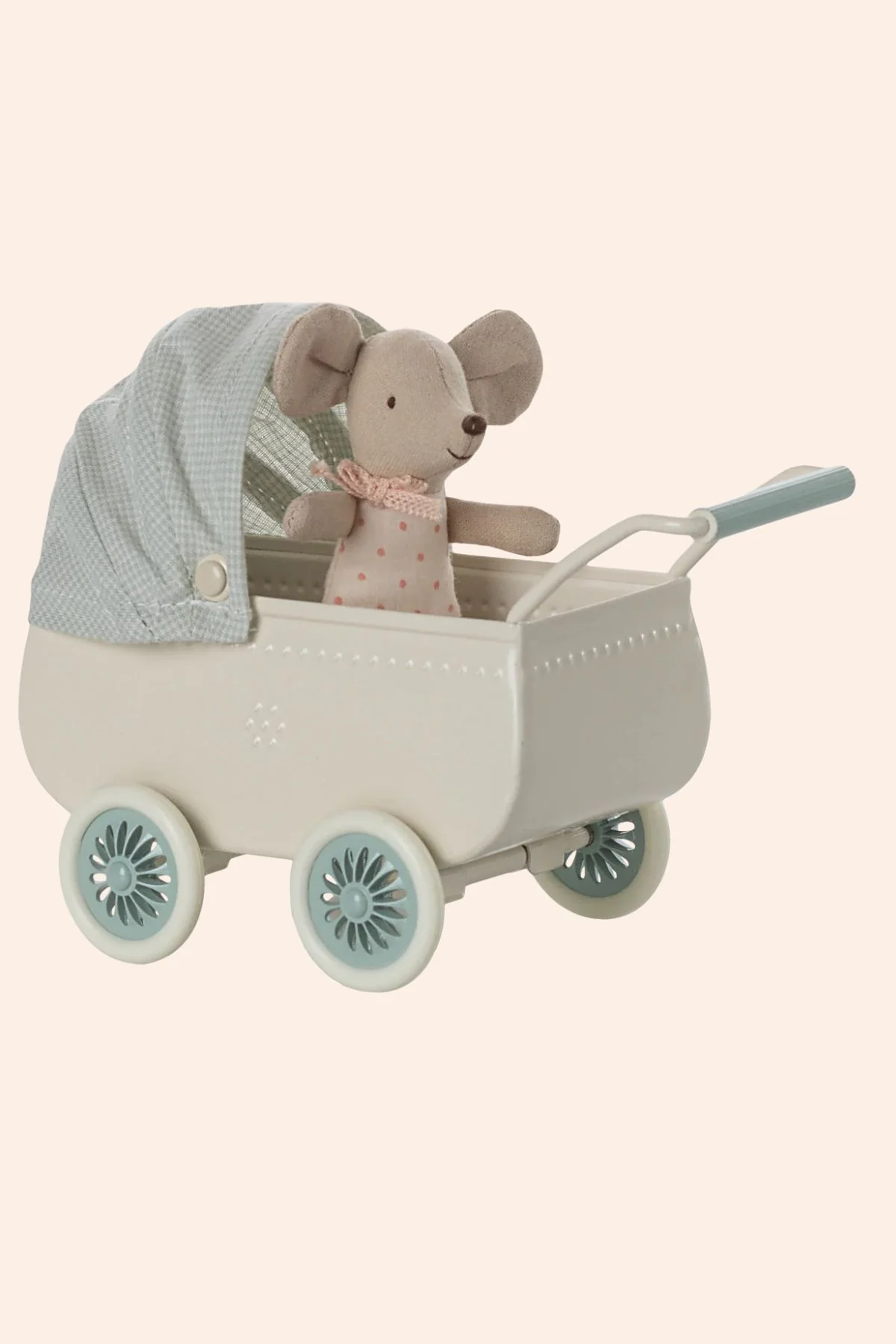 Maileg - Pram with Baby Mouse - Mint
