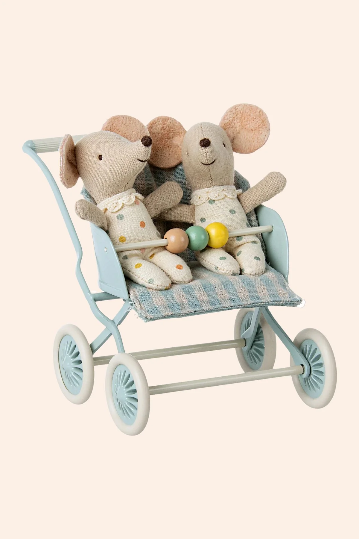 Maileg - Stroller, Baby mouse - Blue