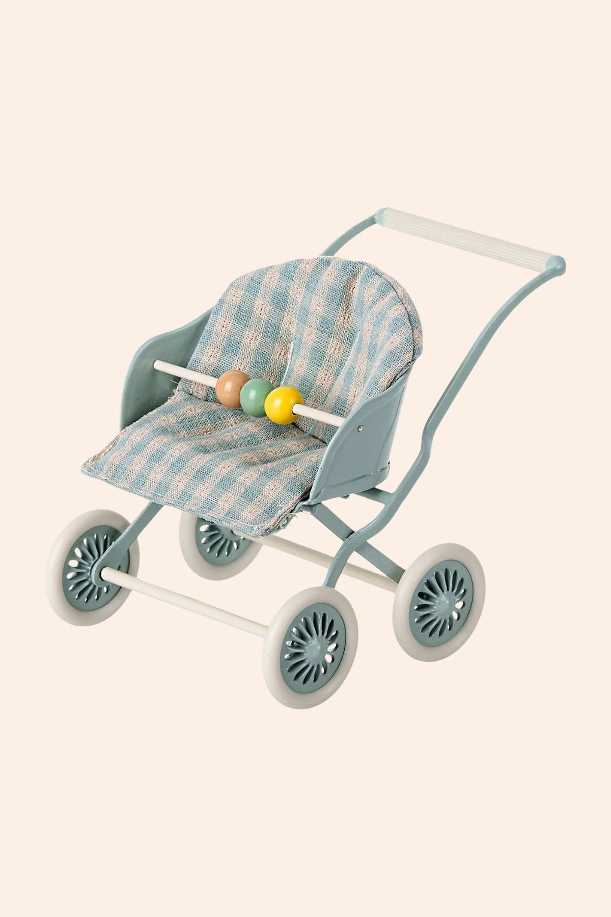 Maileg - Stroller, Baby mouse - Blue - Image 3