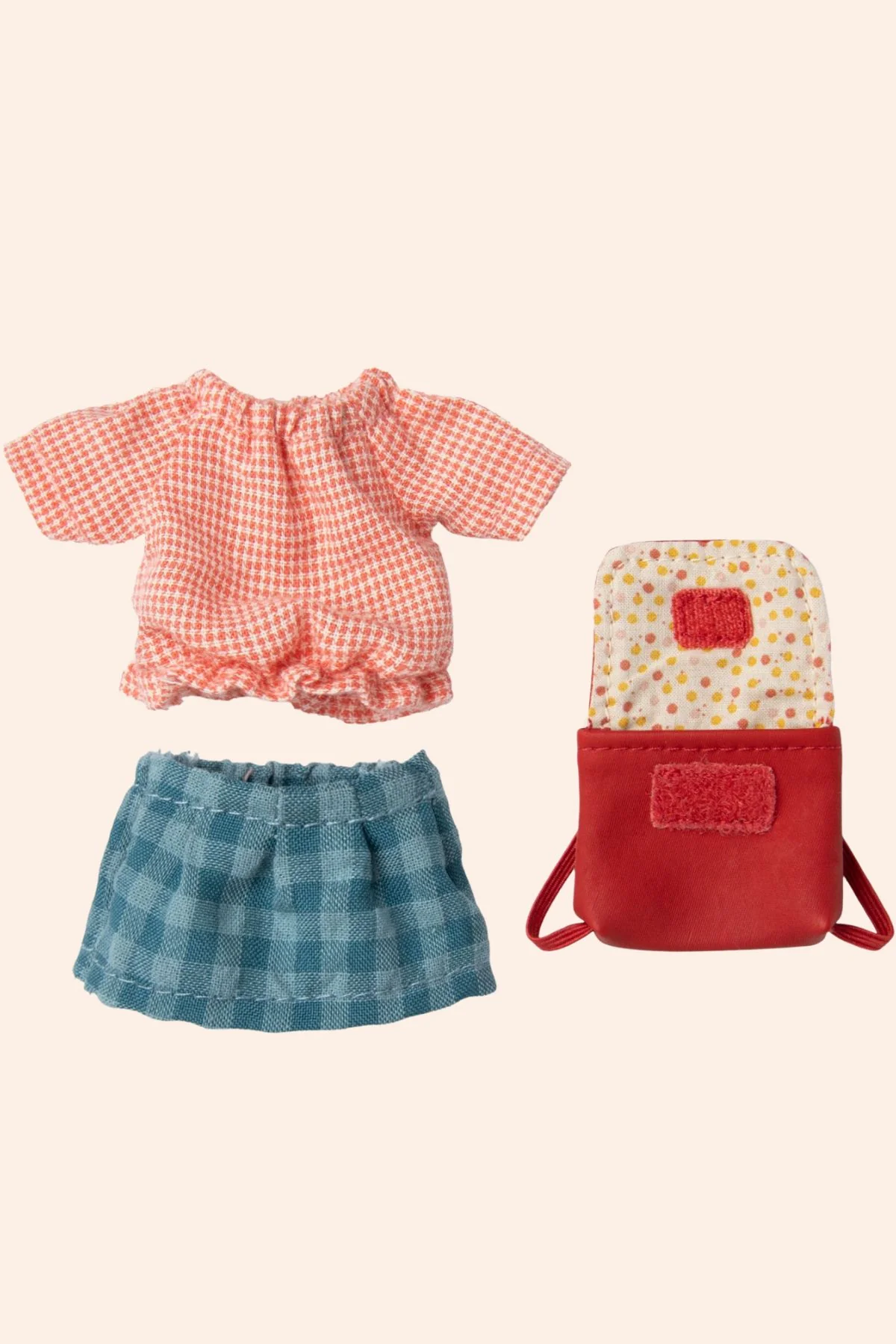 Maileg - Big Sister Tricycle Mouse - Red with bag - Image 2
