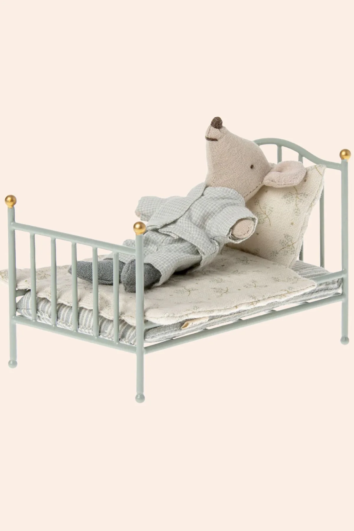 Maileg - Vintage single bed - Mouse - Mint