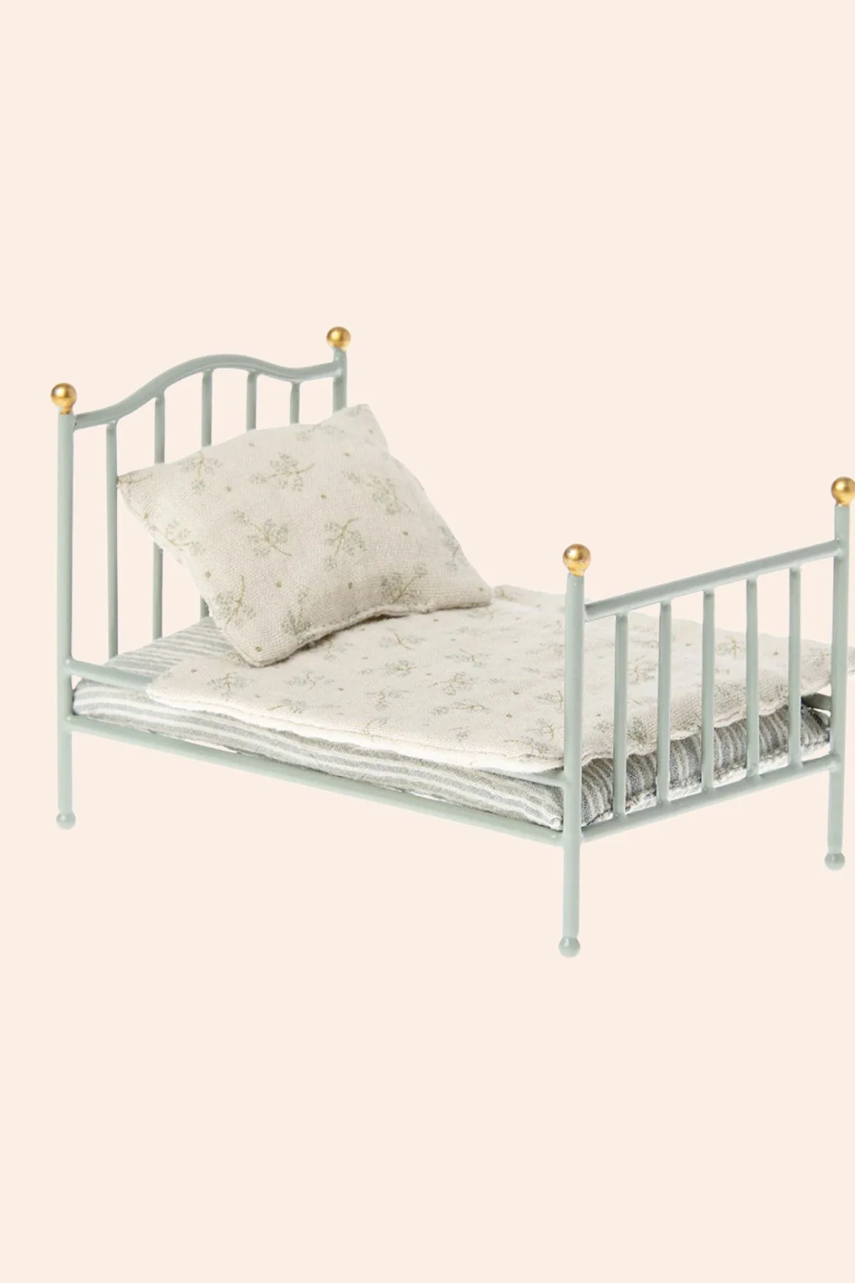 Maileg - Vintage single bed - Mouse - Mint - Image 2