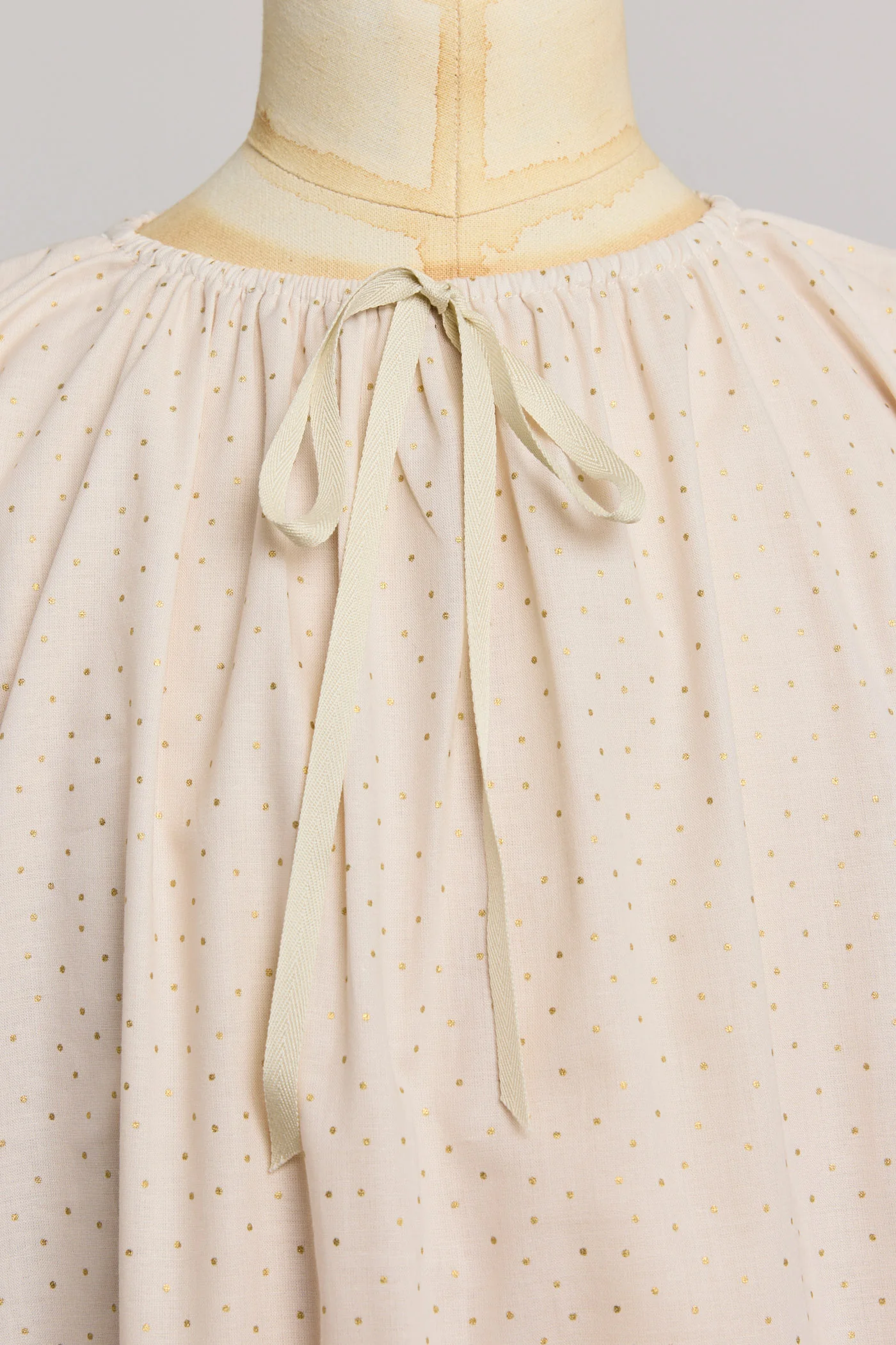 Moon Night Dress In Beige Gold Dots - Image 3