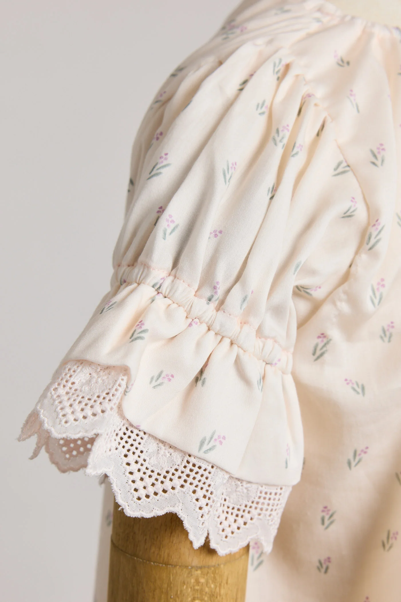 Moon Night Dress In Beige Pink Flower - Image 6