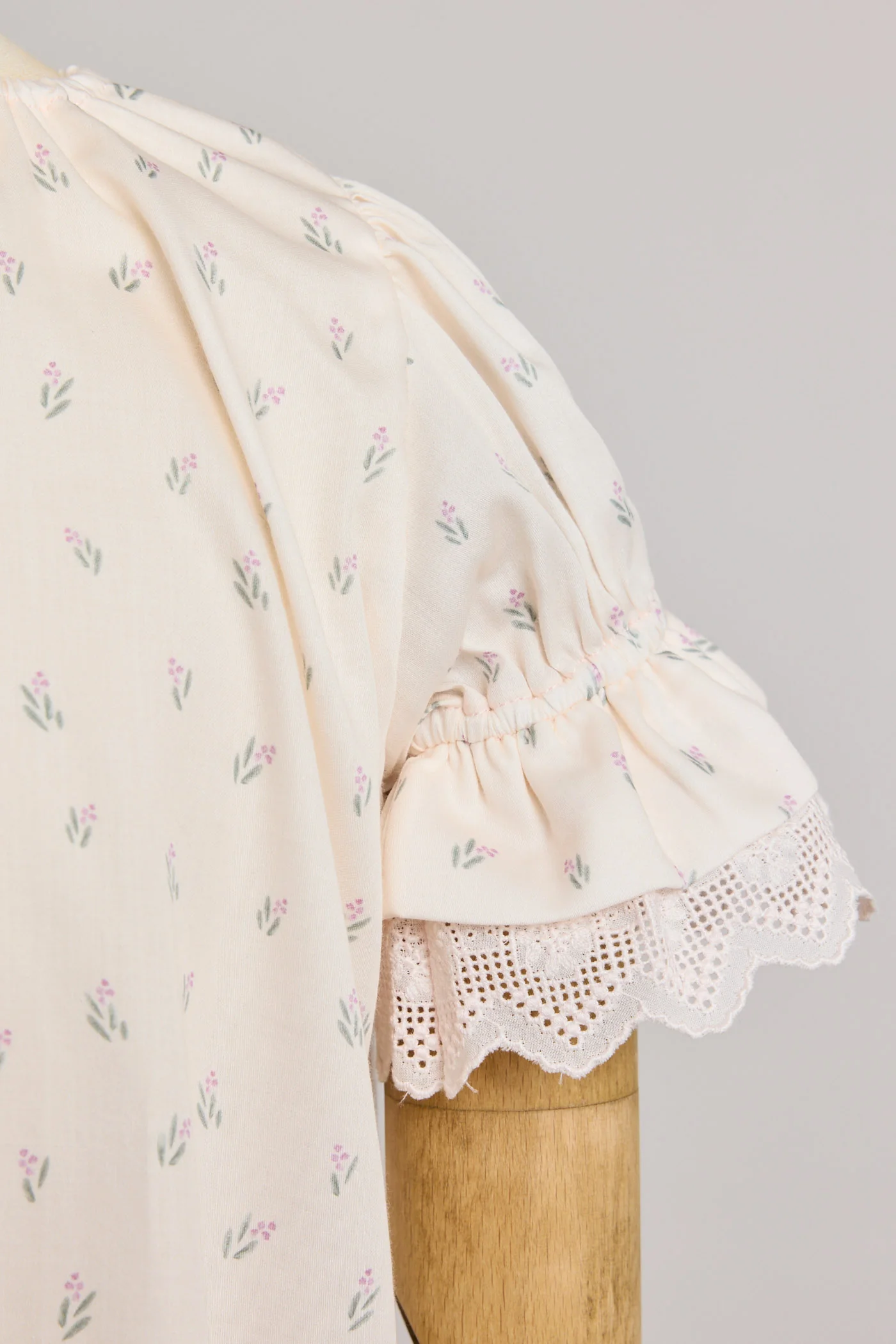 Moon Night Dress In Beige Pink Flower - Image 7