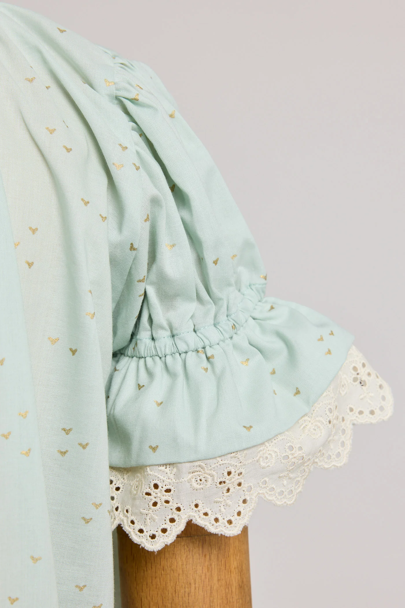 Moon Night Dress In Mint Gold Hearts - Image 5