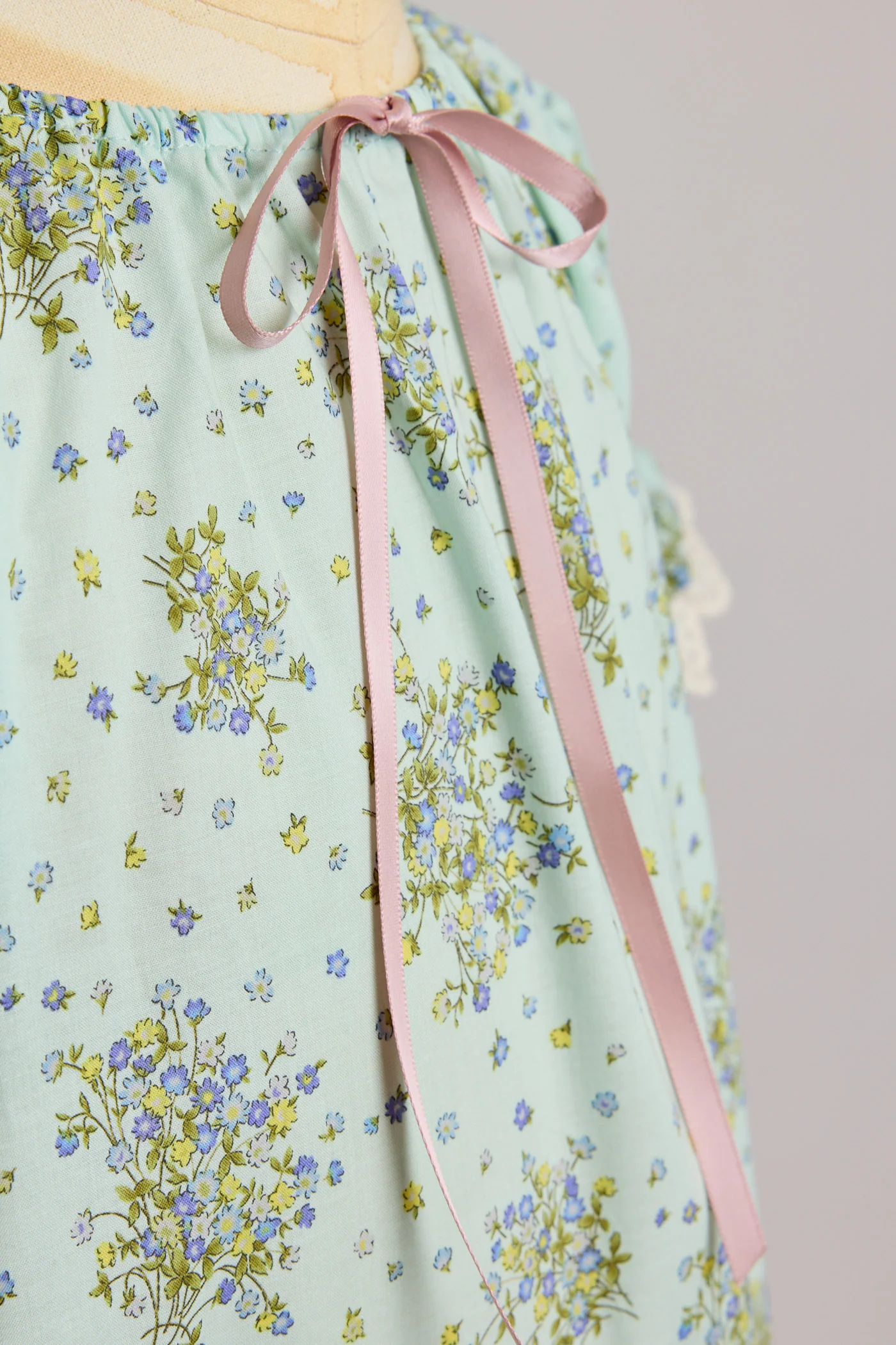 Moon Night Dress In Mint Wild Flowers - Image 5