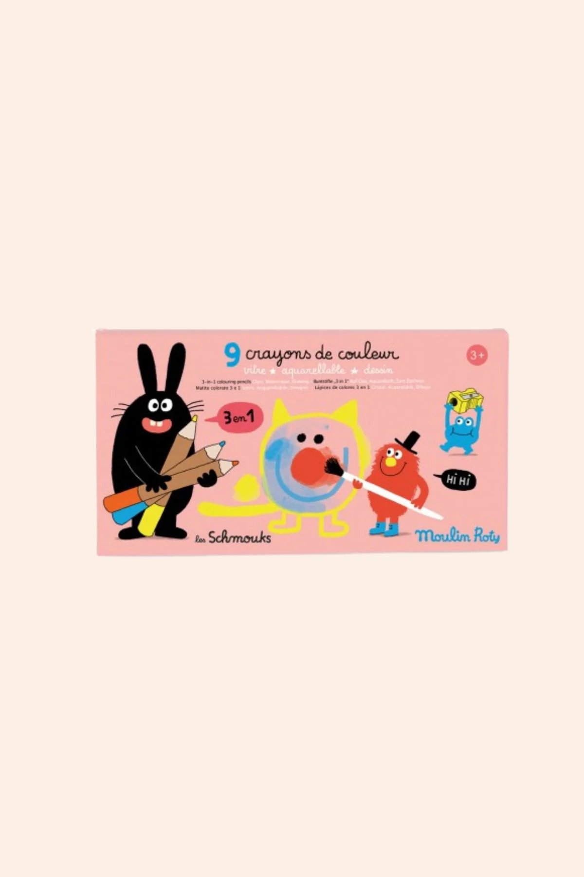 Moulin Roty 9 - 3 - in - 1 Colouring Pencils - Les Schmouks