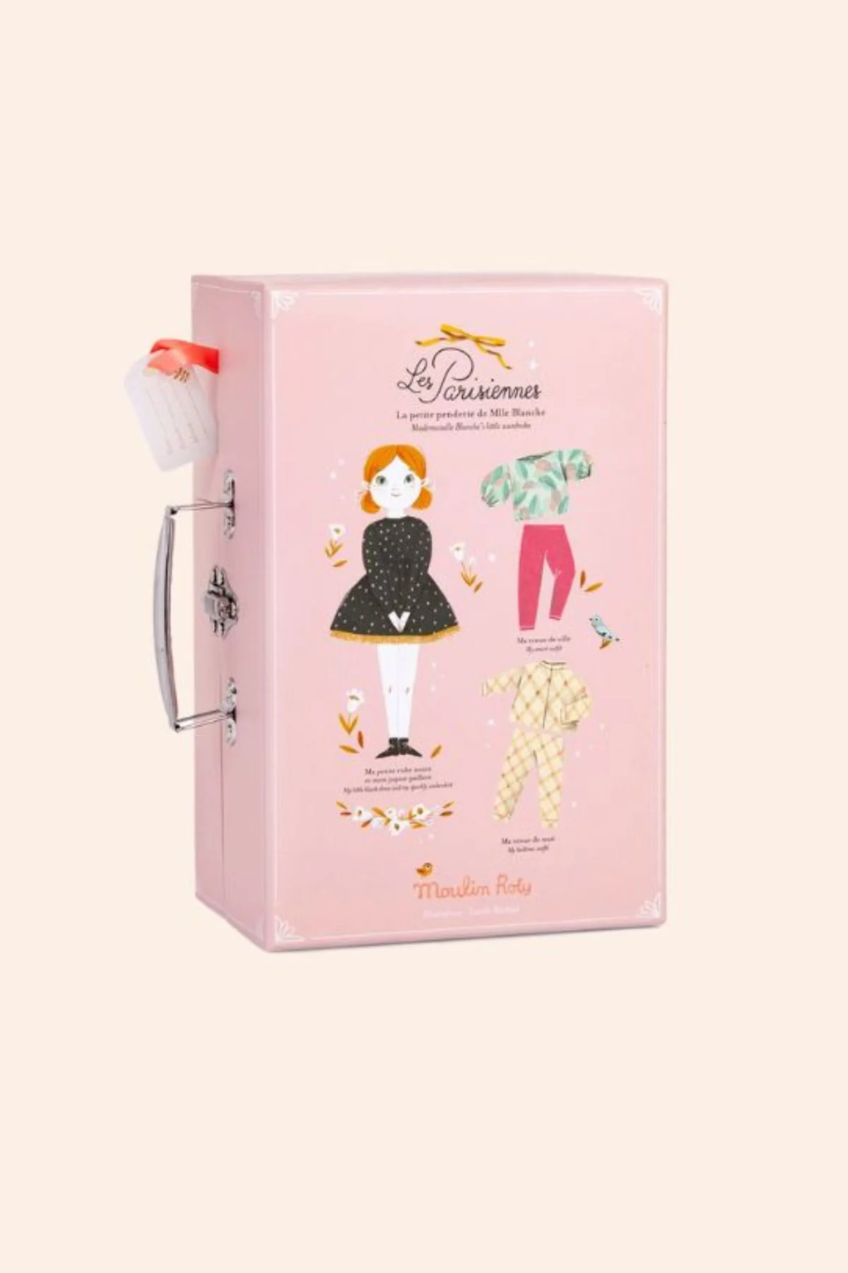 Moulin Roty - Les Parisiennes - The Little Wardrobe Suitcase - Blanche - Pink Wardrobe - Image 3