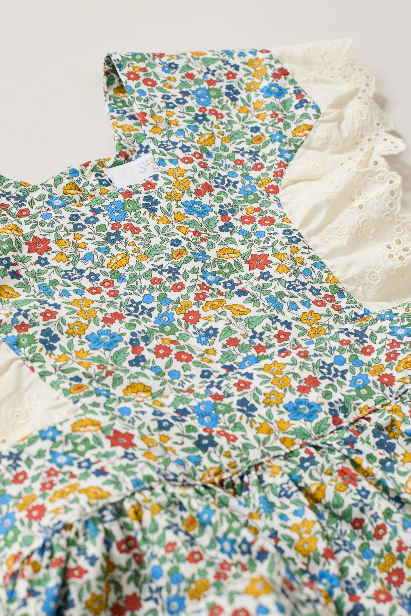 Baby Muffin Romper in Mustard Bluebell Liberty Print - Image 5