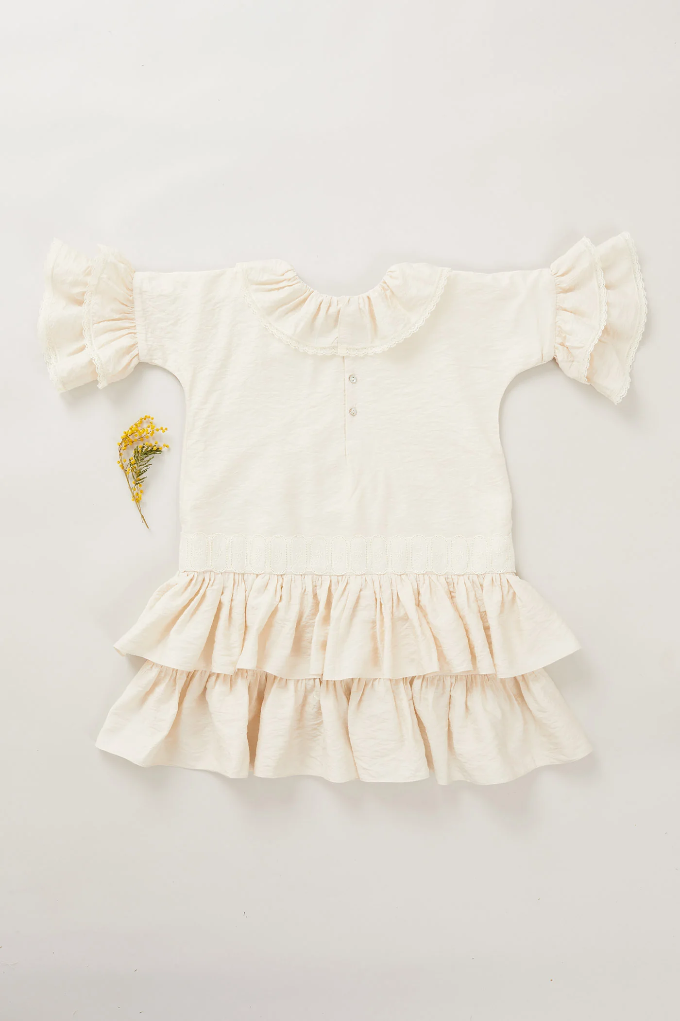 Pastry Dress in Beige Jacquard - Image 2