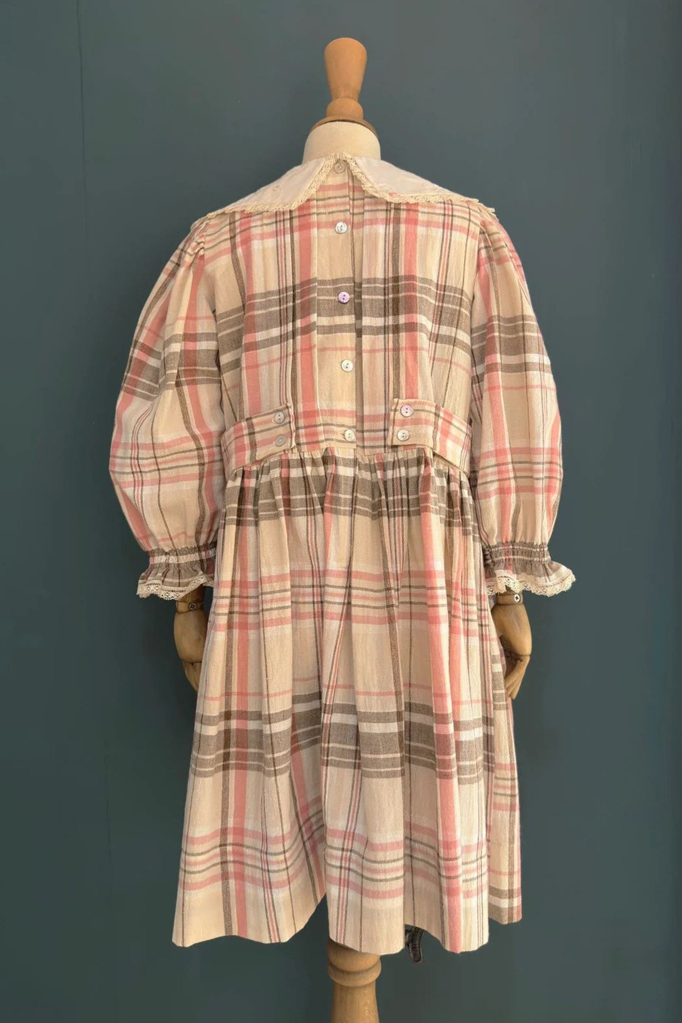 Piano Dress in Cream Check - Image 2