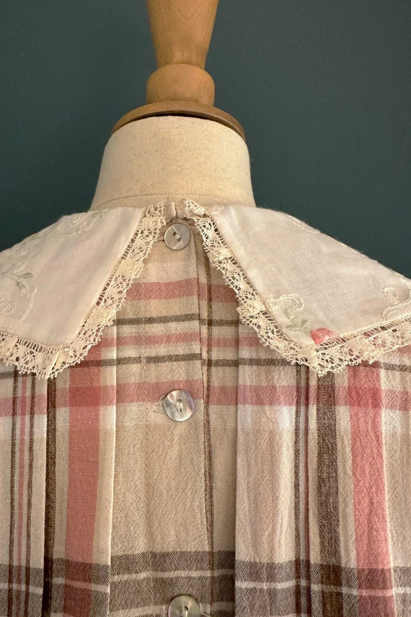 Piano Dress in Cream Check - Image 7