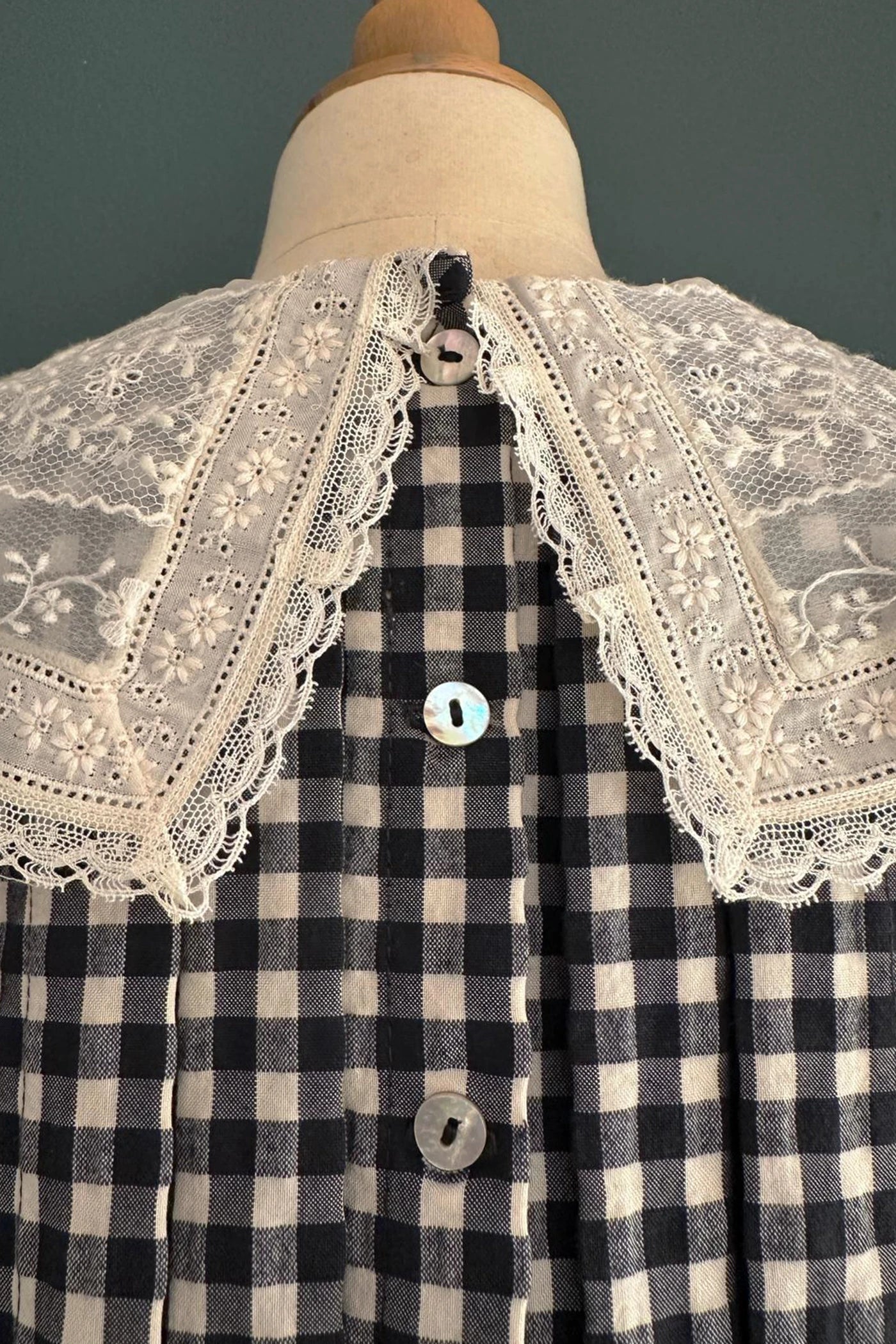 Piano Dress in Monochrome Gingham - Image 7
