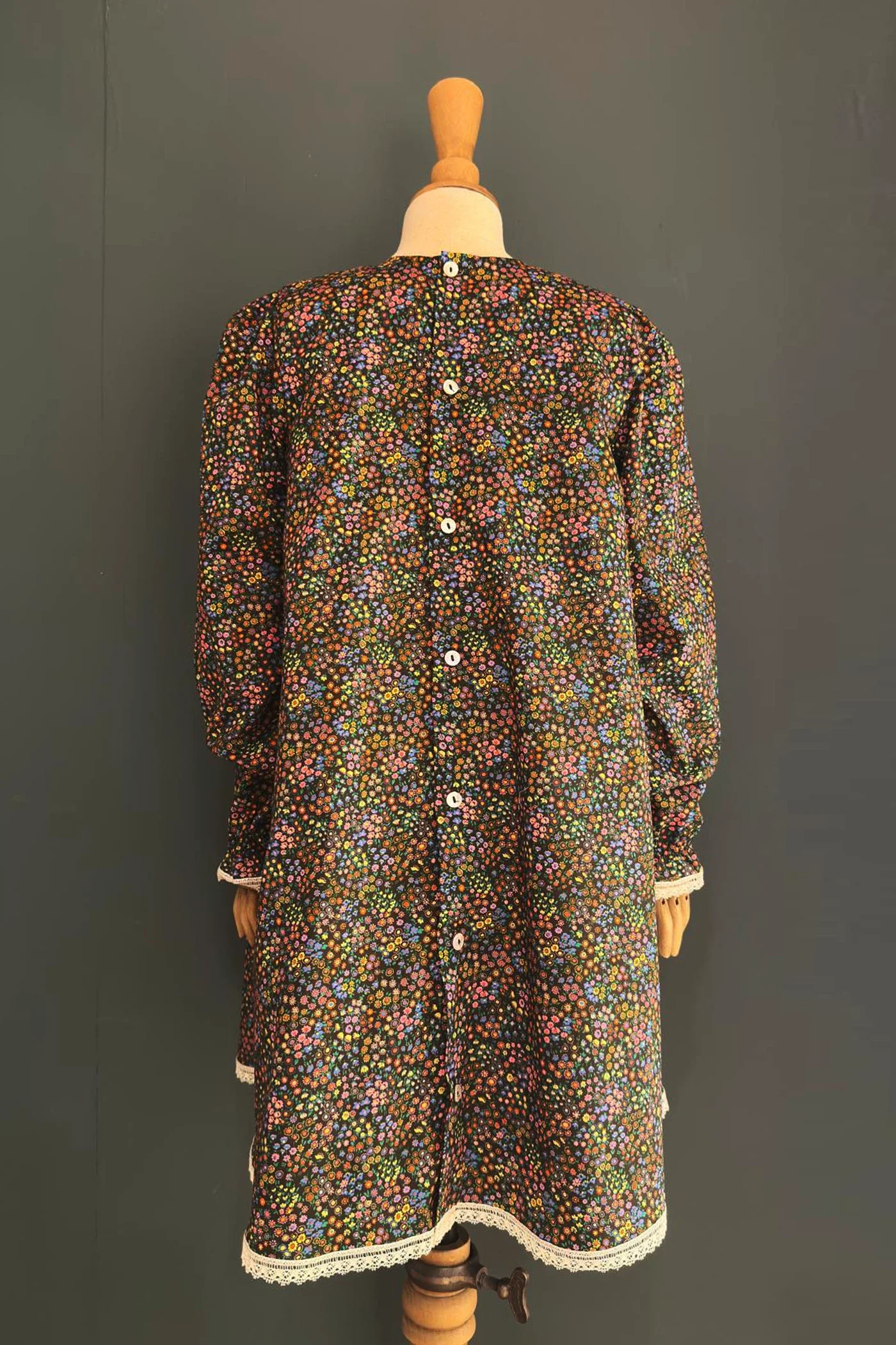 Pleated Dress Dark Floral Liberty - Image 2