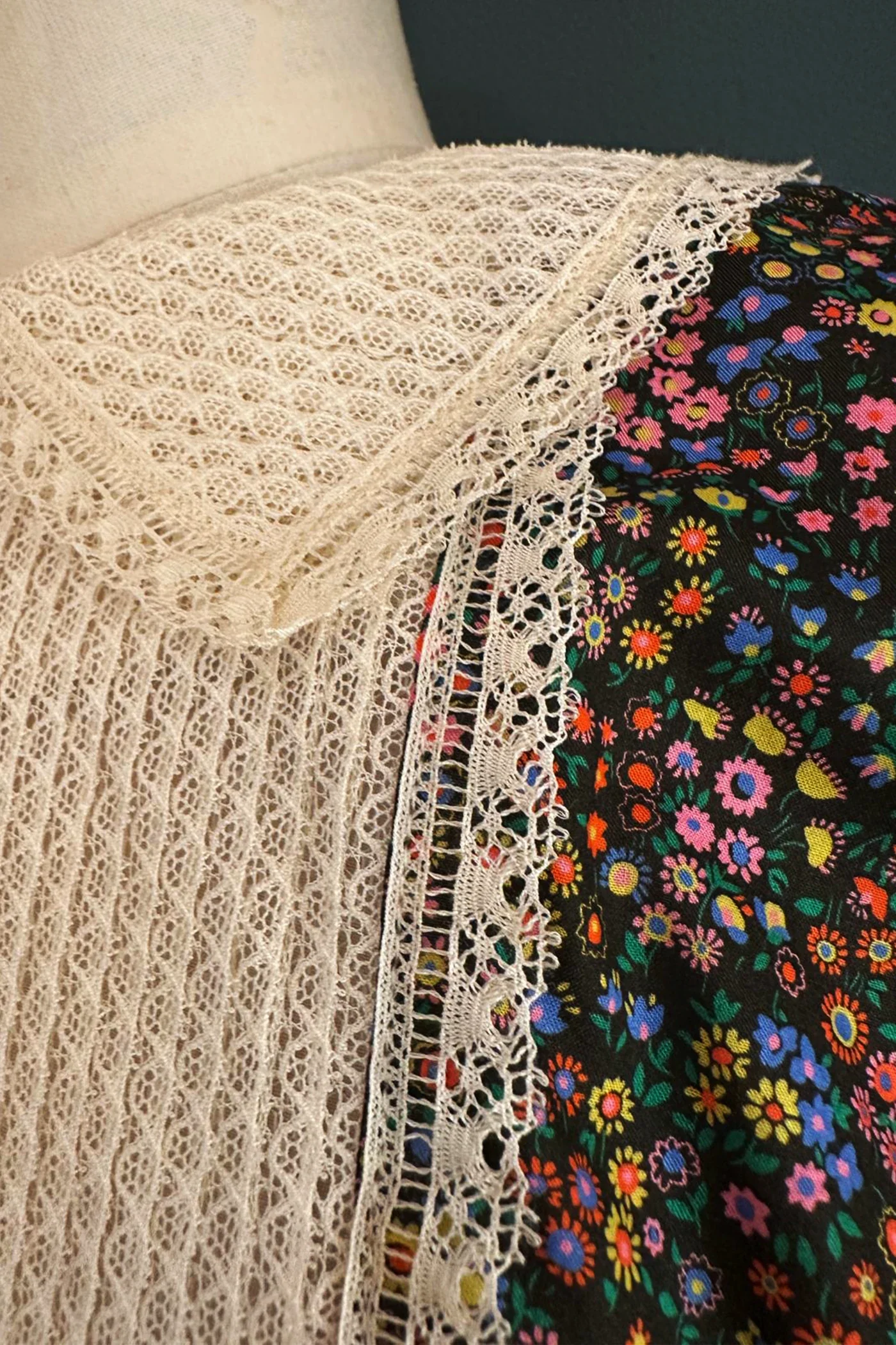 Pleated Dress Dark Floral Liberty - Image 3