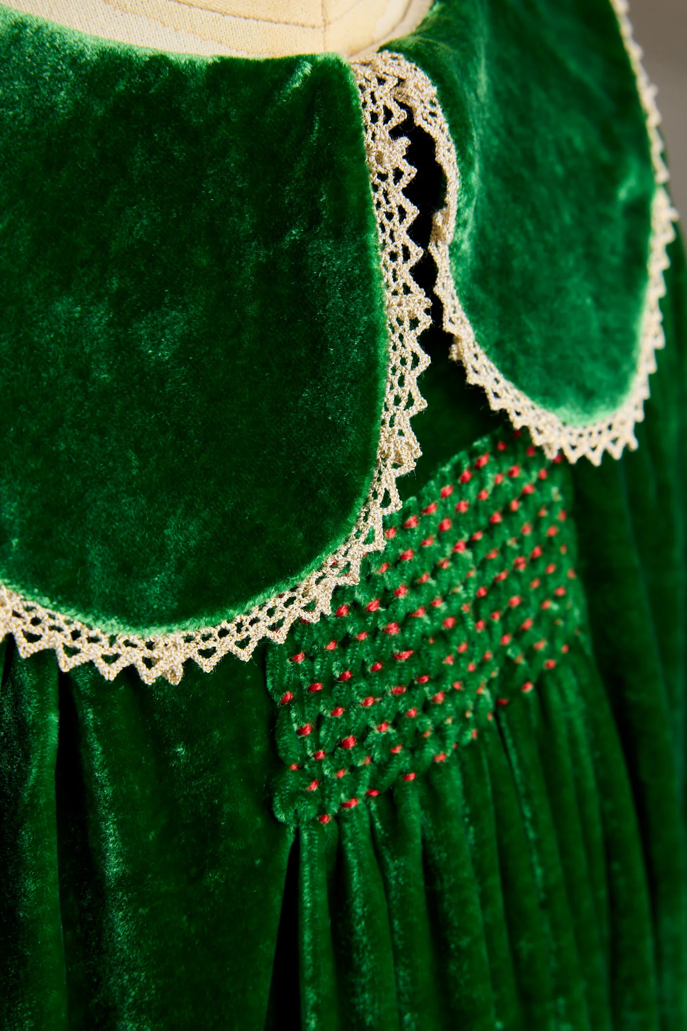 Popcorn Dress - Emerald Green Velvet - Image 6