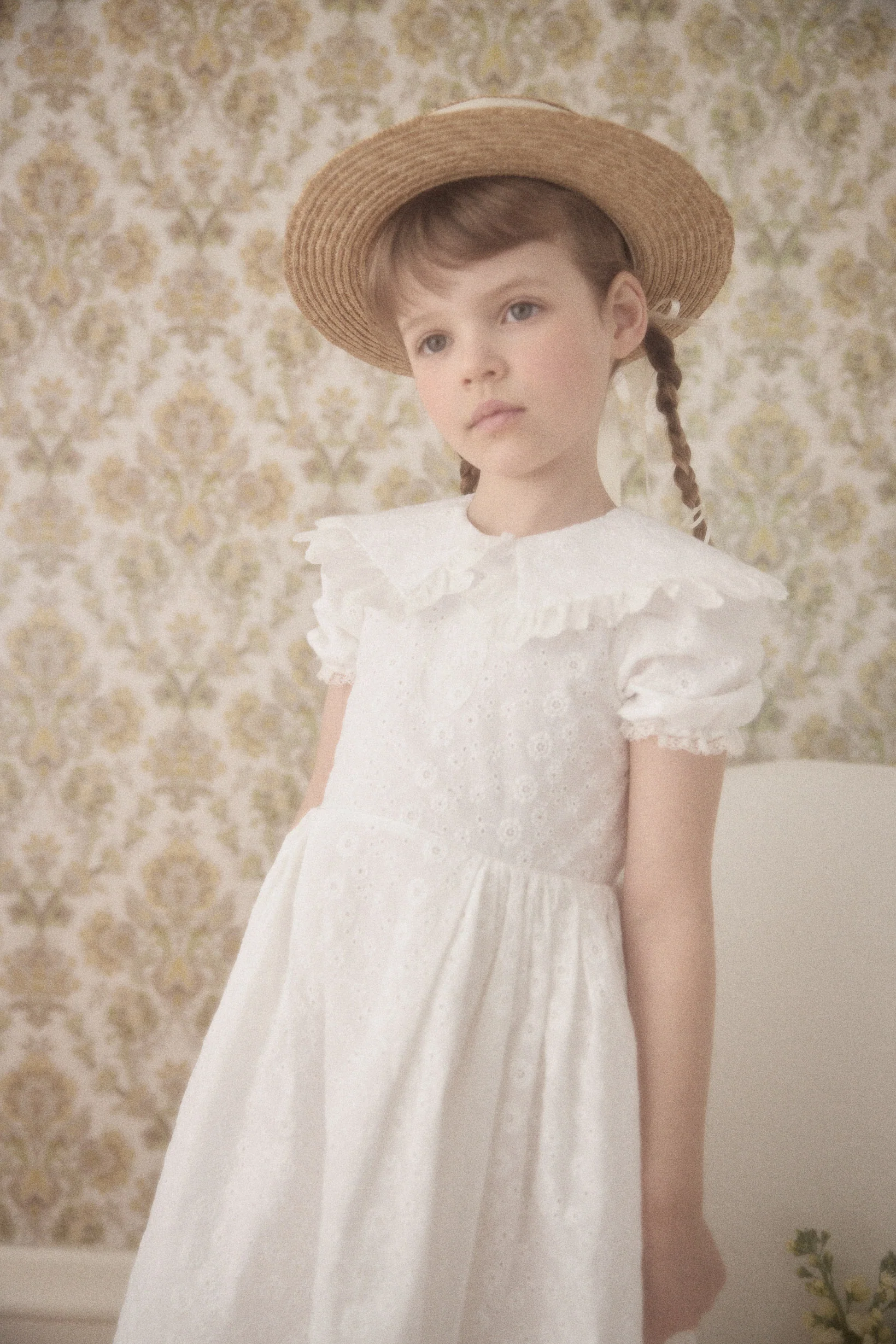 Queen Dress in White Broderie Anglaise