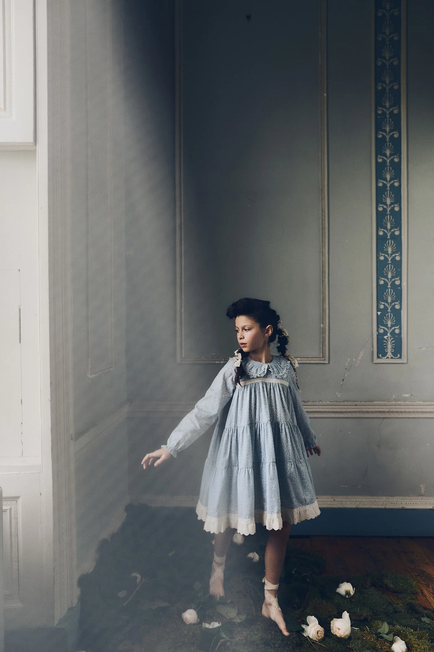 Raspberry Dress in Blue Flower - Image 14