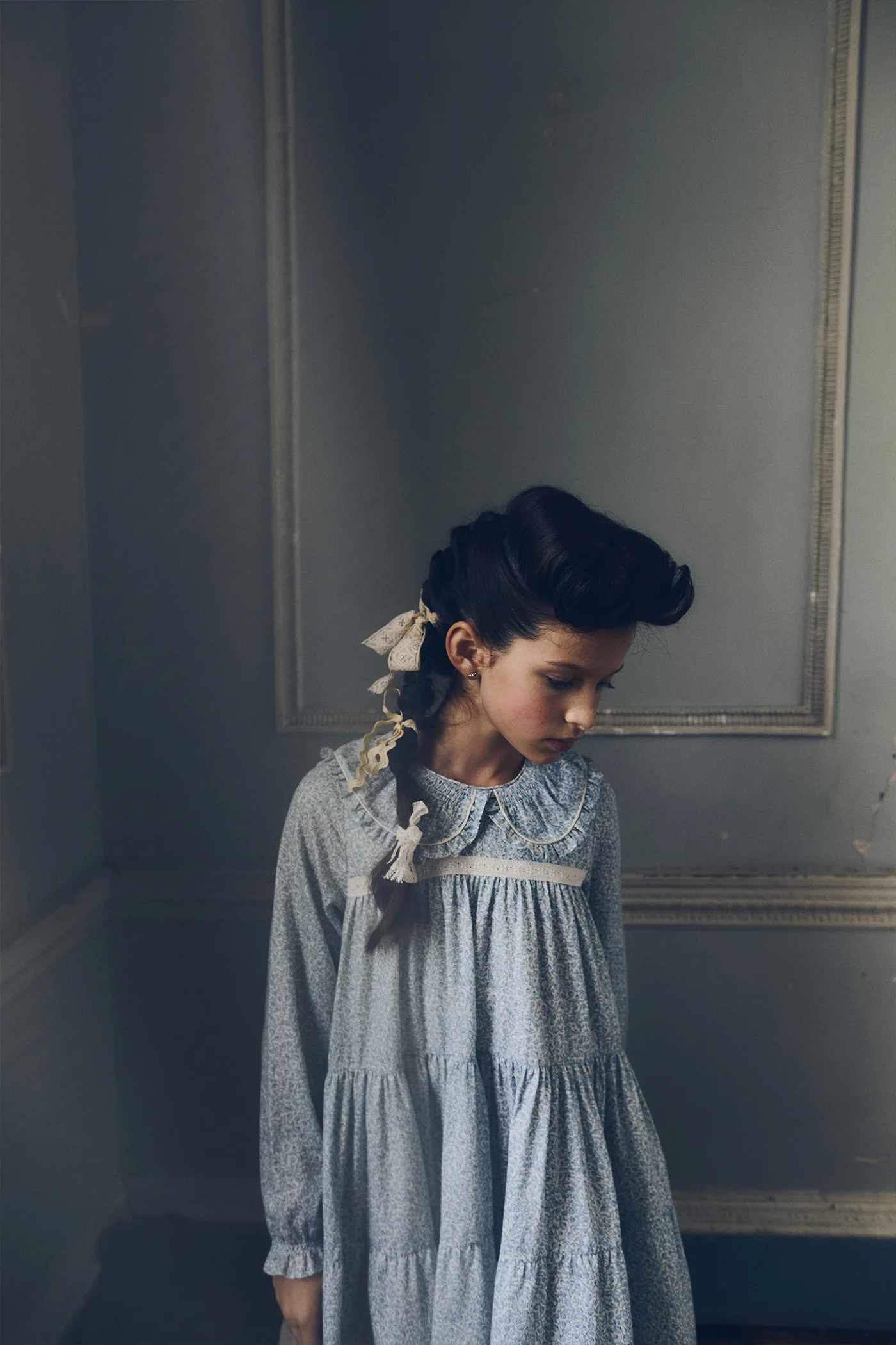 Raspberry Dress in Blue Flower - Image 8