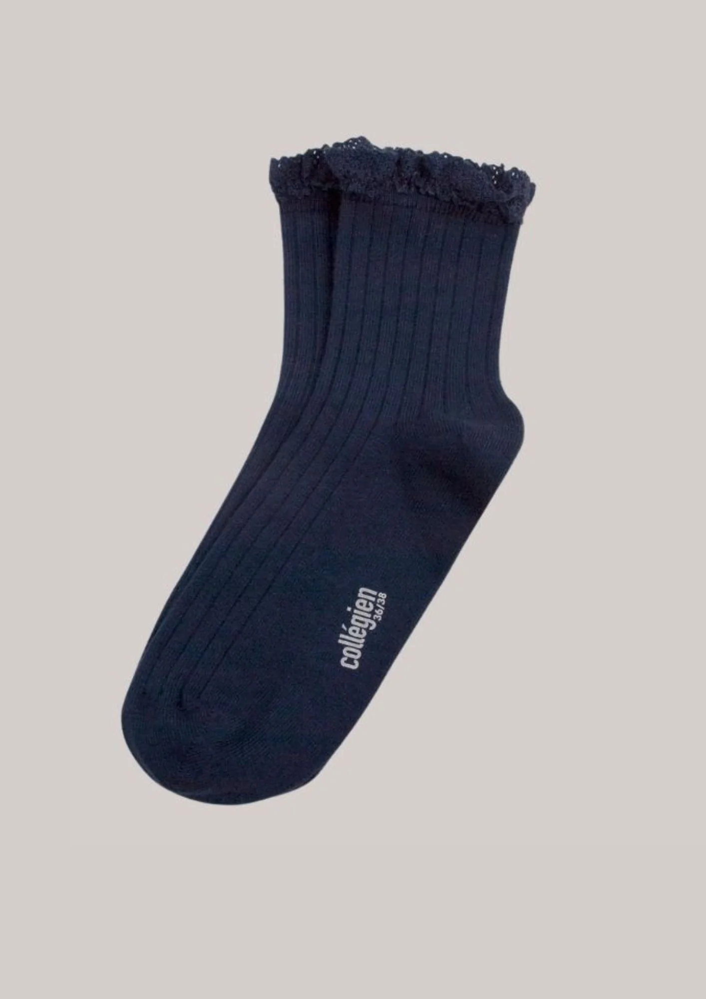 Collégien X Strawberries & Cream - Lili Ankle Socks with Lace - Nuit Etoilee - Image 3