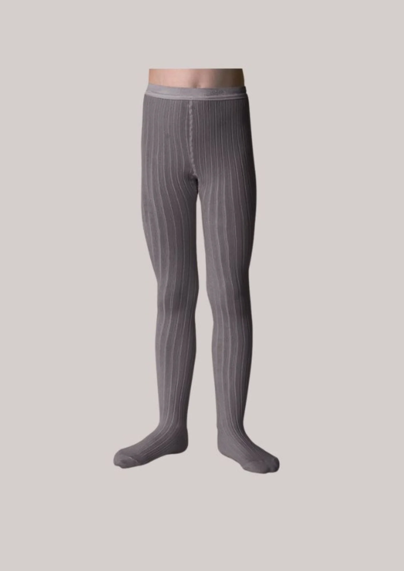 Collegièn X Strawberries & Cream - Louise Ribbed Tights - Mémoire d Éléphant - Image 2