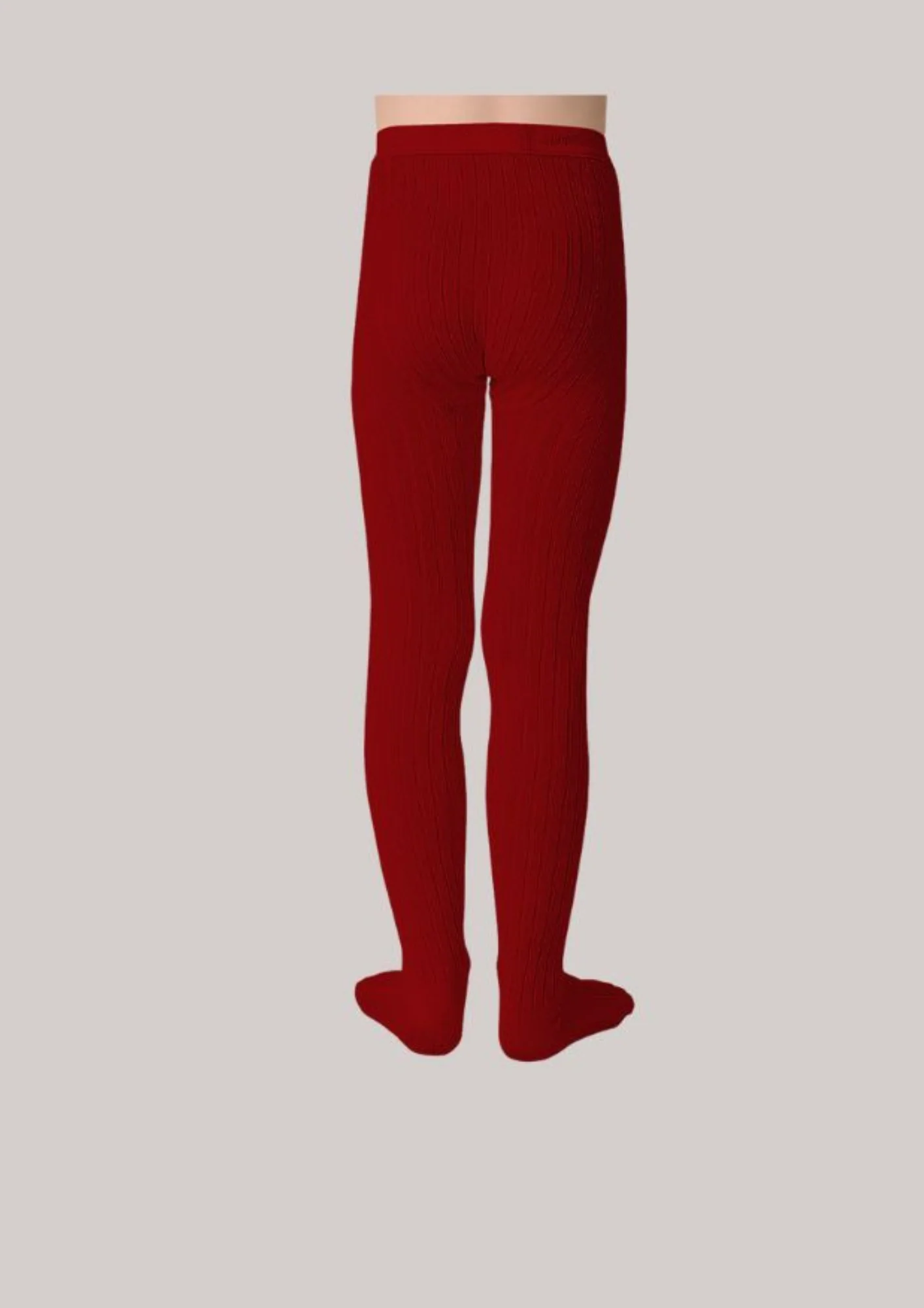 Collegièn X Strawberries & Cream - Louise Ribbed Tights - Rouge Carmin - Image 3