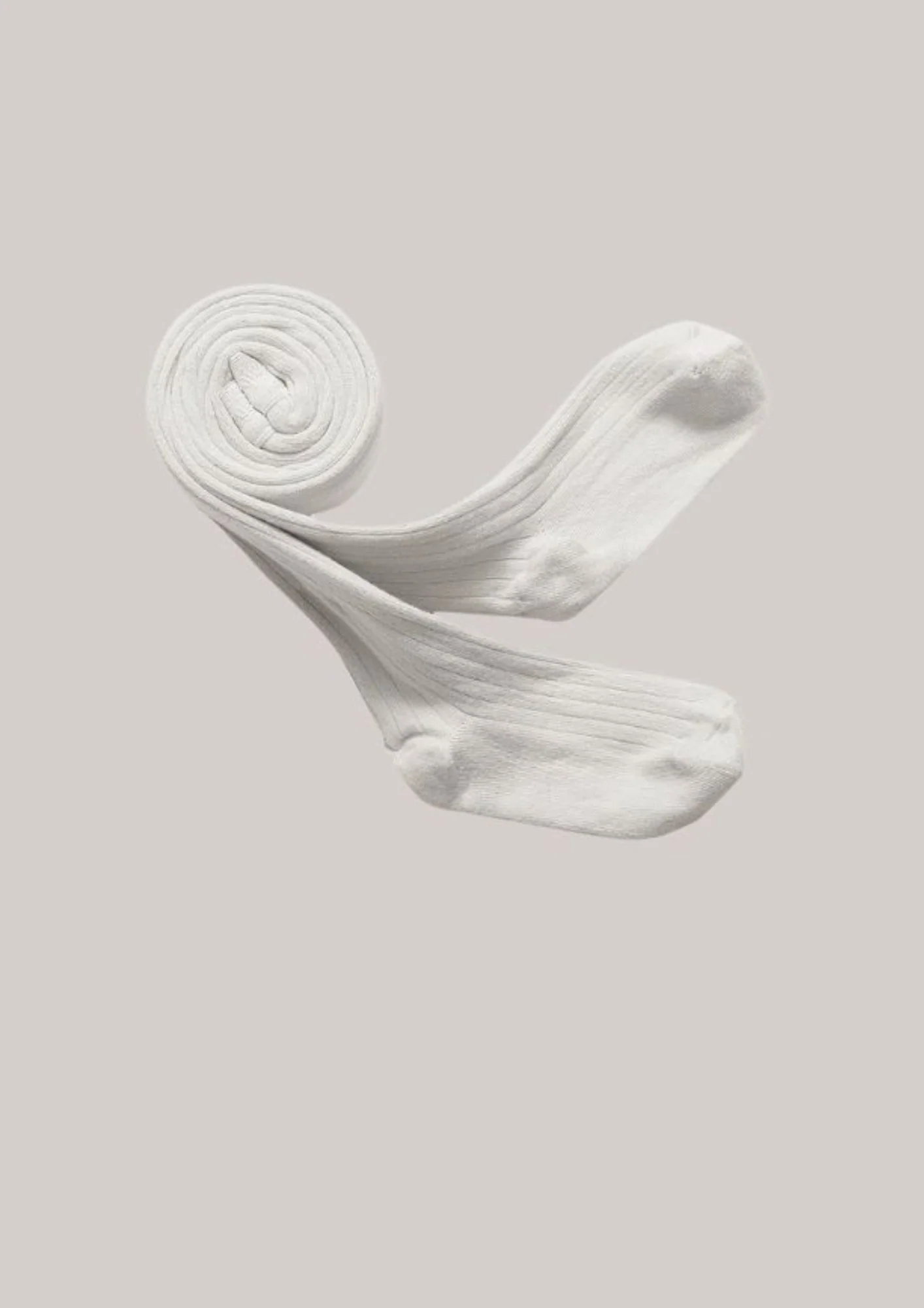Collégien X Strawberries & Cream - Louise Ribbed Tights - Blanc Neige