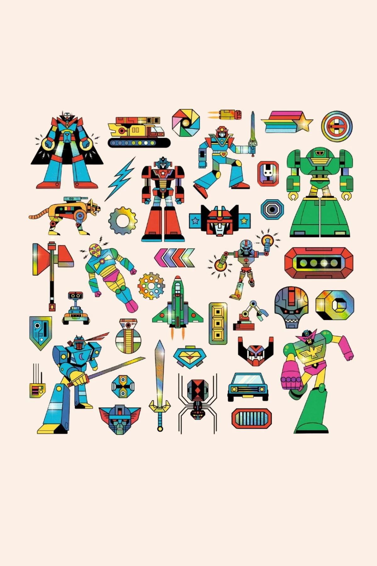 Djeco - 160 stickers - Metallic Robots - Image 2