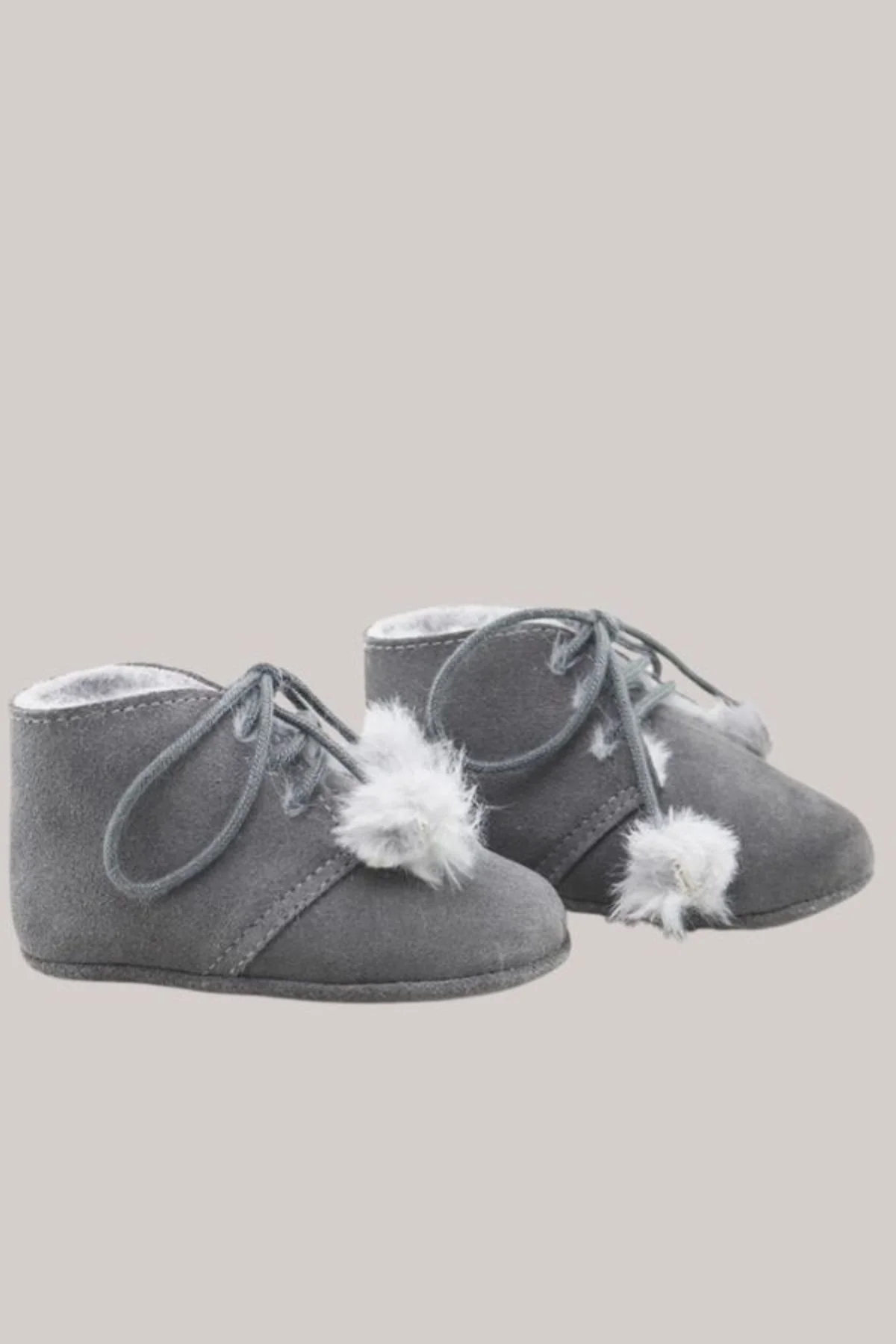 Suede Soft Booties - Grey