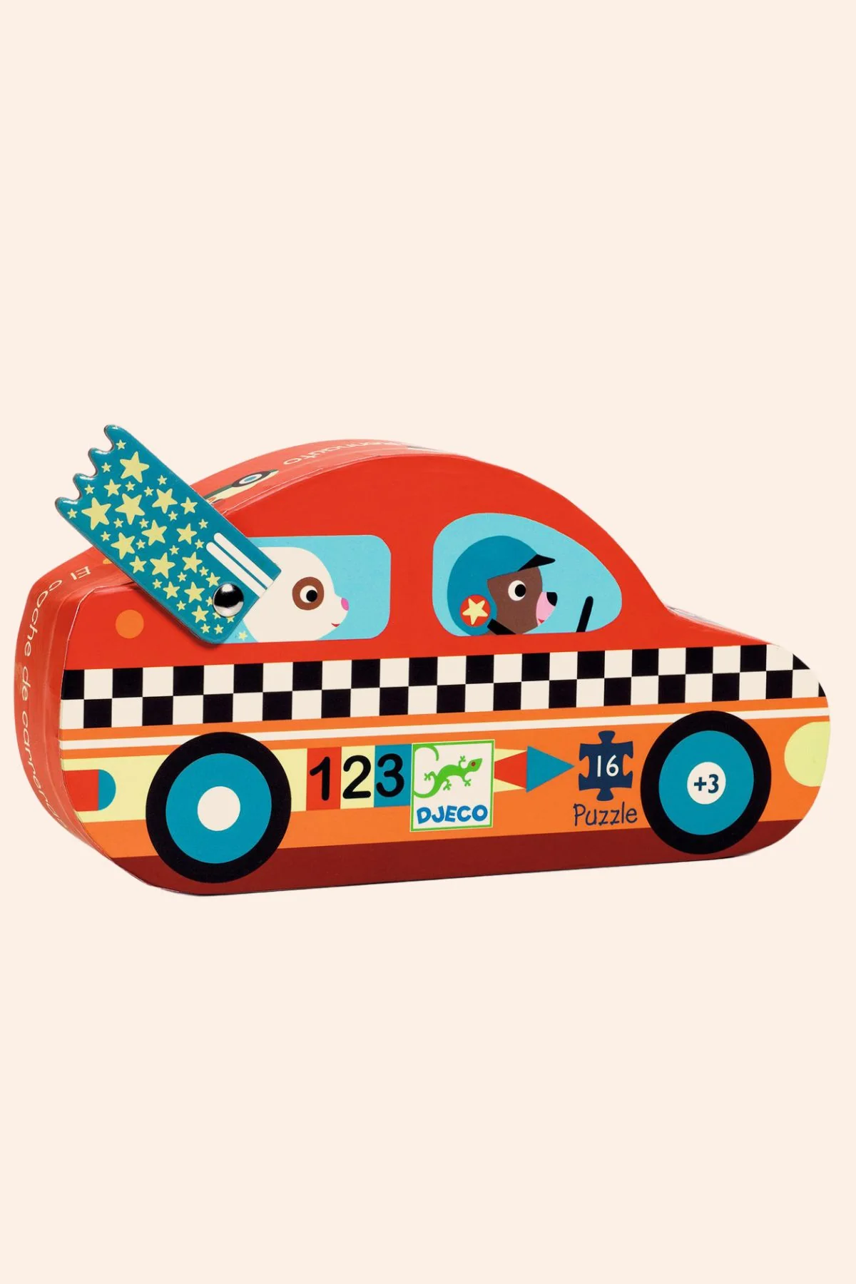 Djeco - The Racing Car - 16 Piece Silhouette Puzzle