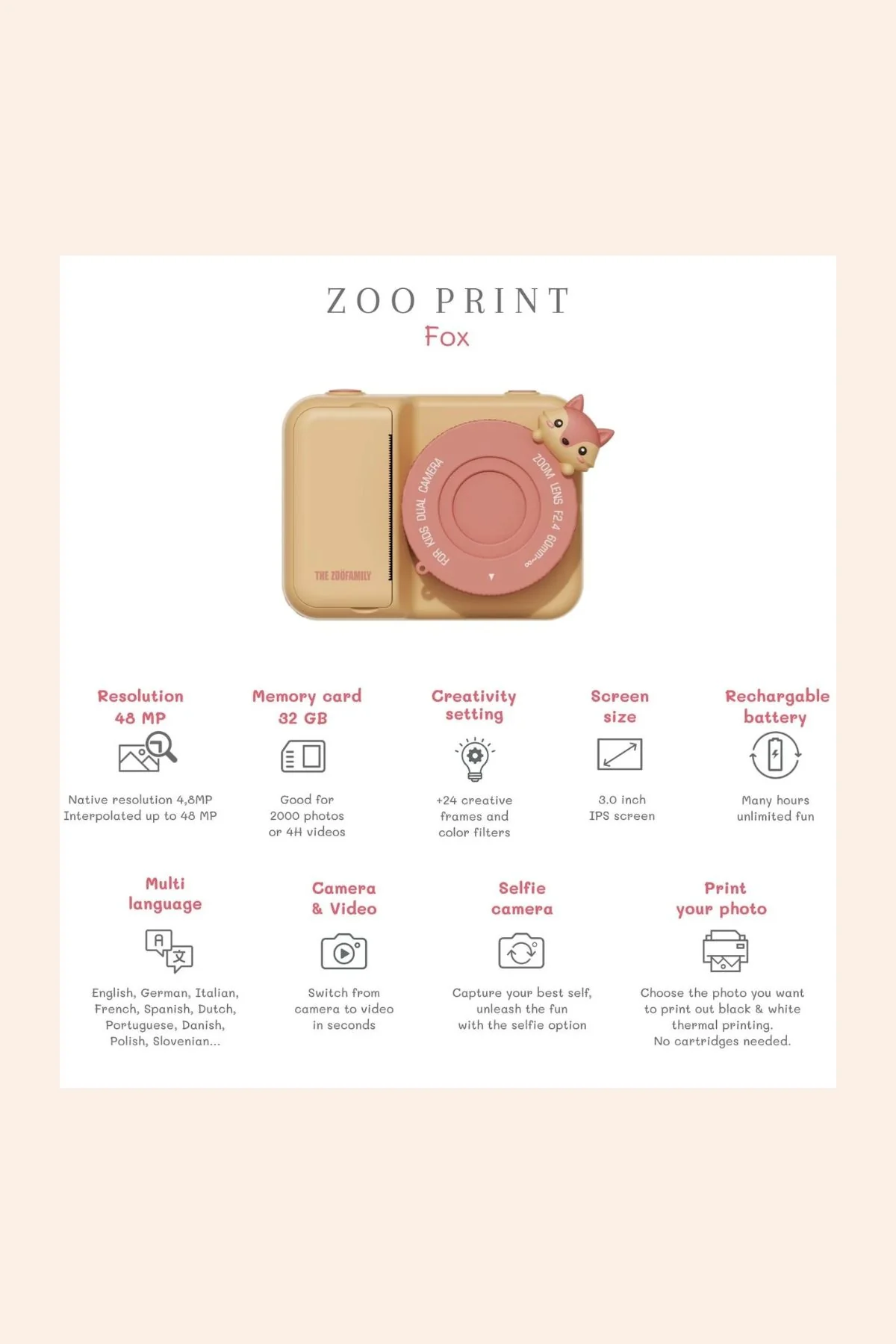 The Zoo Family - Zoo print - Fox - Image 5